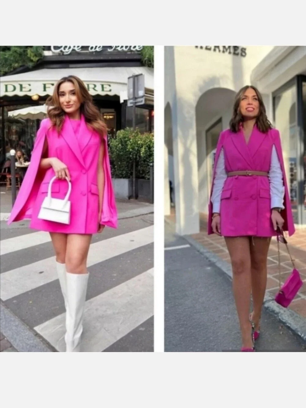 Zara blazer cape pink Size L